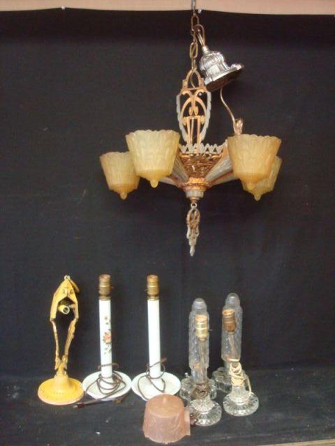 Lot of Art Deco Lighting. Include lamps,