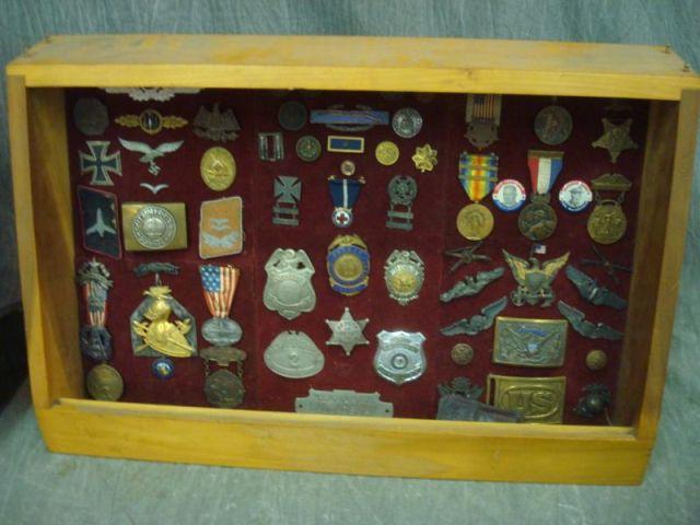 Collection of Vintage Medals in Display