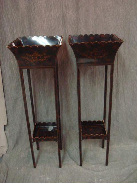 Pair of Tole Metal Planters 1 bdd0e