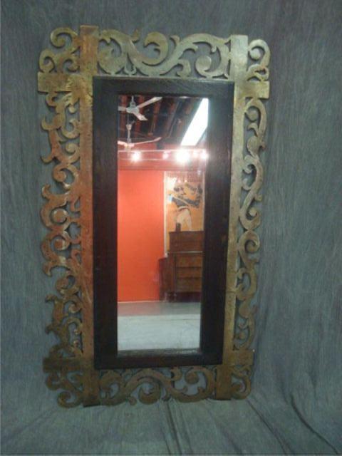 Midcentury Steel Framed Mirror.