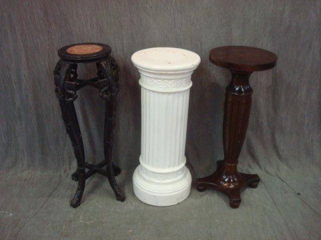 3 Pedestals. 1-Victorian, 1-white