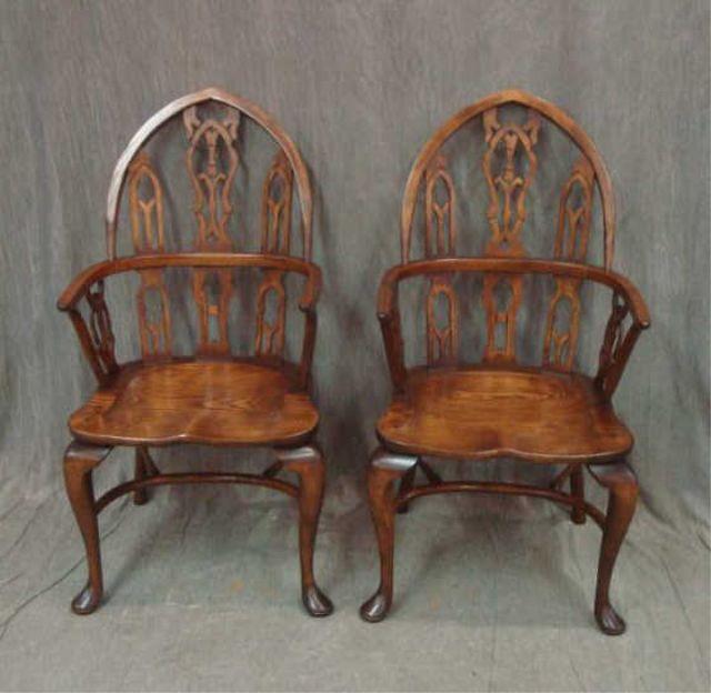 Pair of Oak Windsor Style Chairs  bdd3c