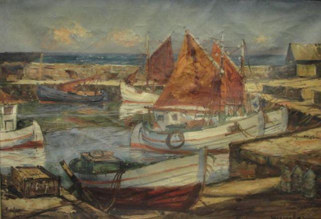 EGE, Mogen. Oil on Canvas of Fishing