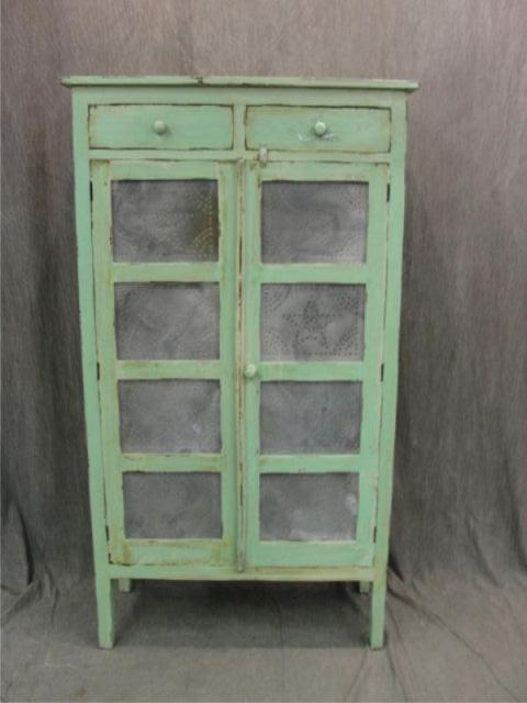 Green Painted and Decorated Tin
