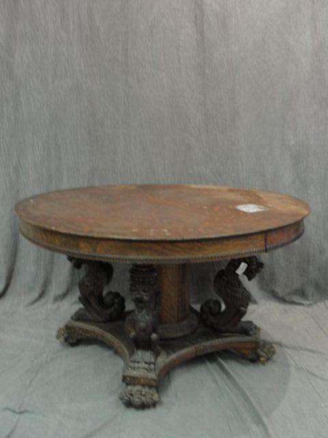 Oak Horner Style Split Pedestal Table