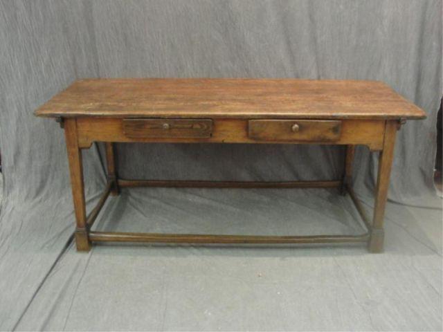 18th Cent 2 Drawer Harvest Table.