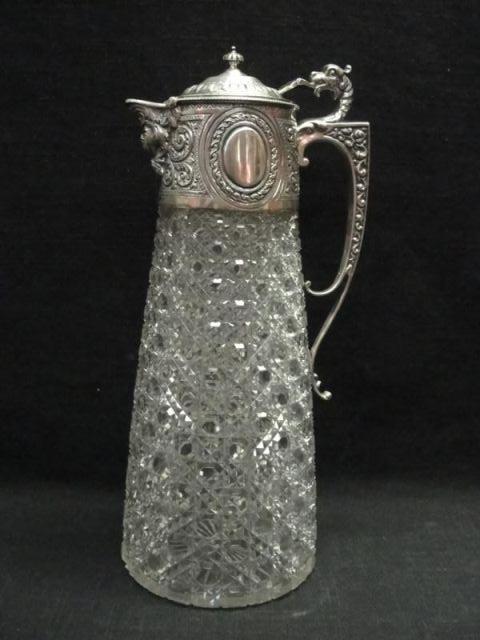 Sterling and Fine Cut Crystal Jug with