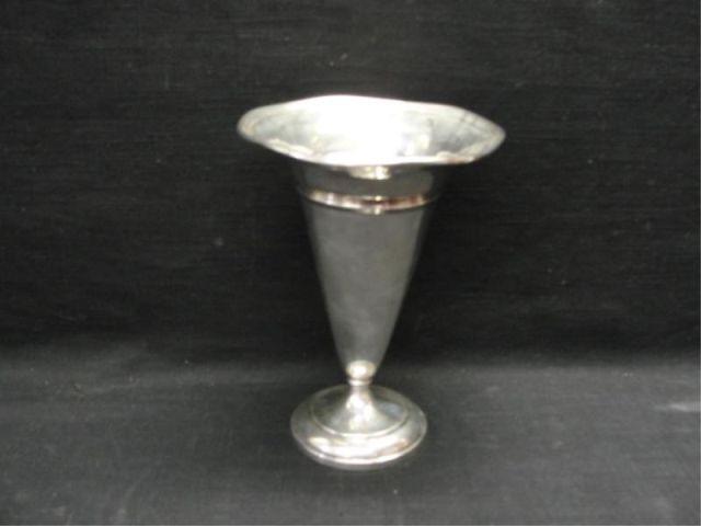 Sterling Weighted Trumpet Vase.