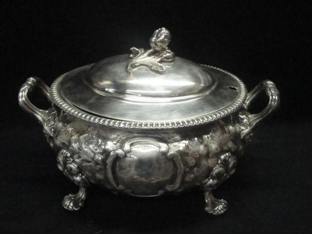 Ornate Possibly Silver Lidded Tureen  bdd91