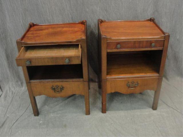 KITTINGER. Pair of Mahogany End Tables.