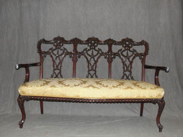 Georgian Style Finely Carved Loveseat  bdda4
