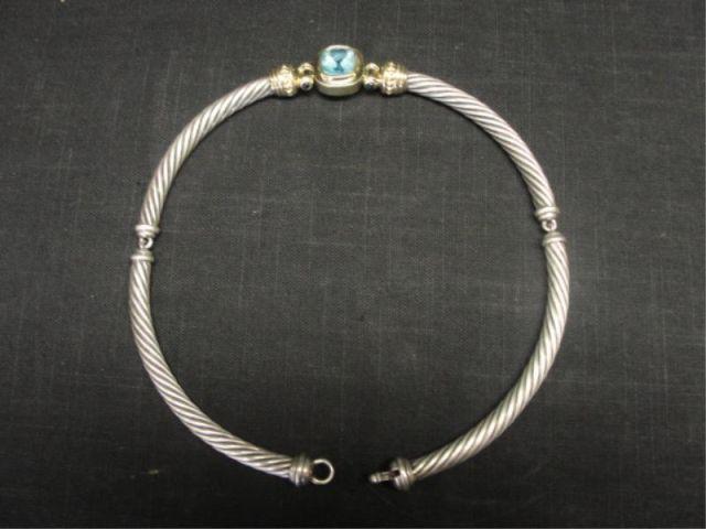 David Yurman. 14K Gold, Sterling & Blue