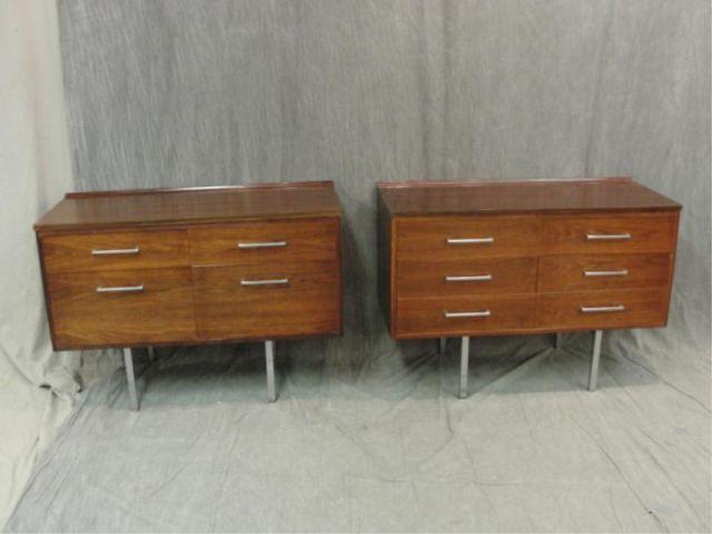 Pair of Midcentury 4 Drawer End