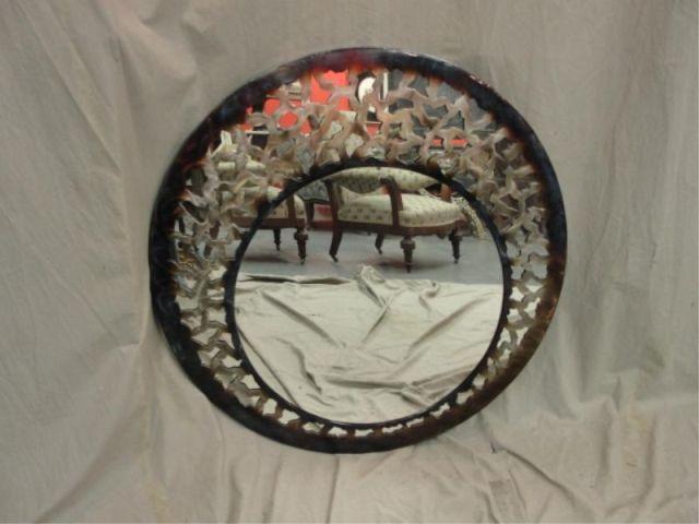 Midcentury Metal Mirror. From a Long