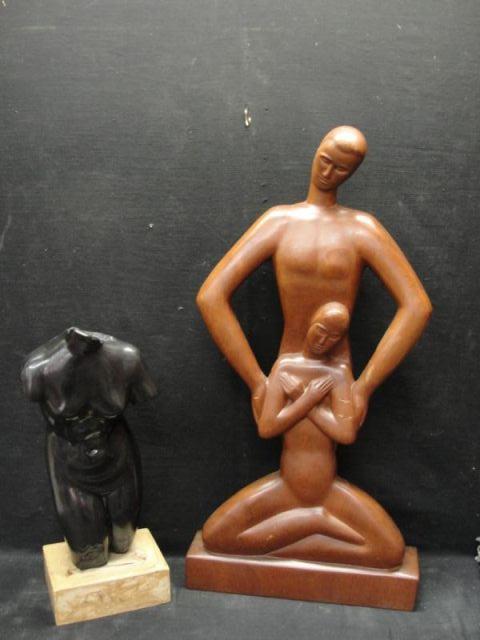 2 Midcentury Sculptures 1 wood bddda