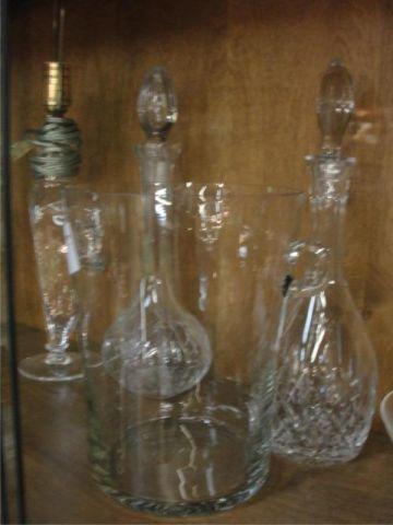 3 Pieces of Cut Crystal. 2 decanters