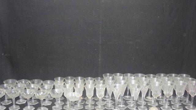 BACCARAT. 54 Glasses Signed on Base.