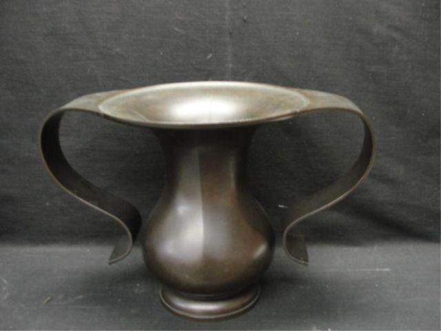 Asian Bronze Signed 2 Handled Vase.