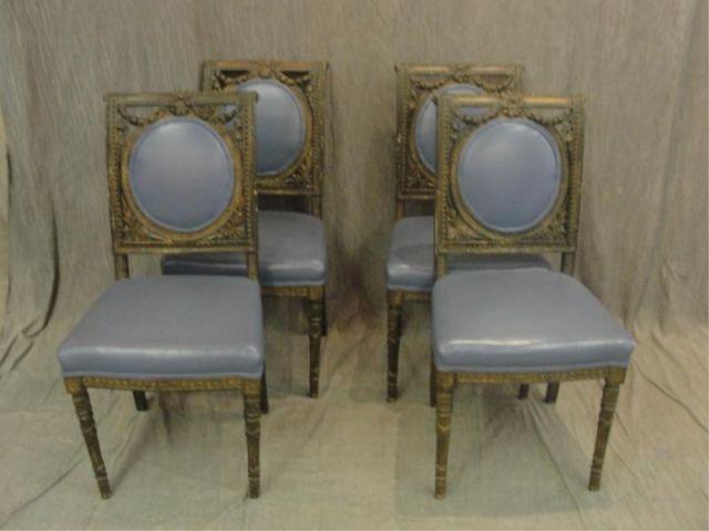 4 Neoclassical Style Painted Chairs.