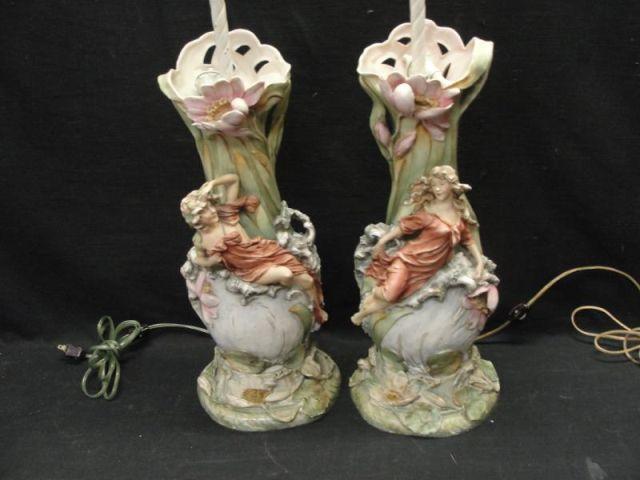 Pair of Porcelain Figural Lamps  bde7f