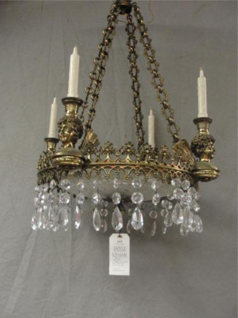 Gilt Metal 4 Arm Chandelier From bde96