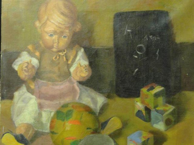 D HAMERS Oil on Canvas of Doll bdeb9