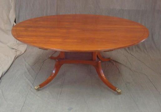 Round Yew Wood Dining Table with