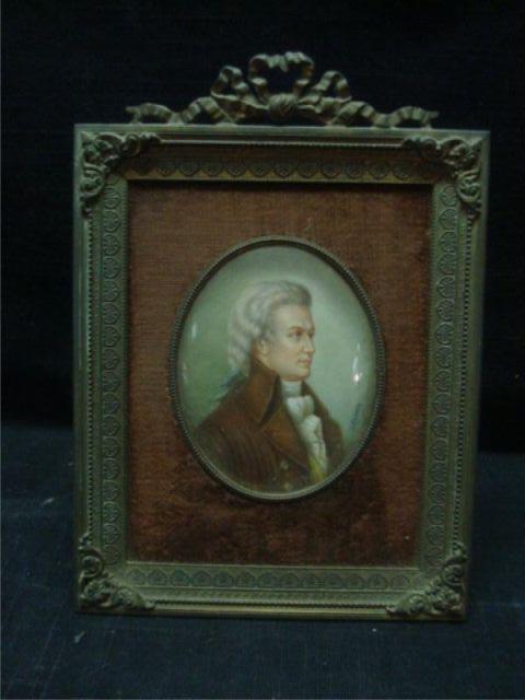 Miniature Portrait in Gilt Metal