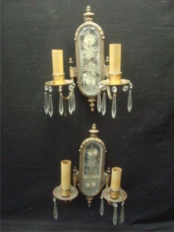 Pair of Mirrored and Gilt Metal