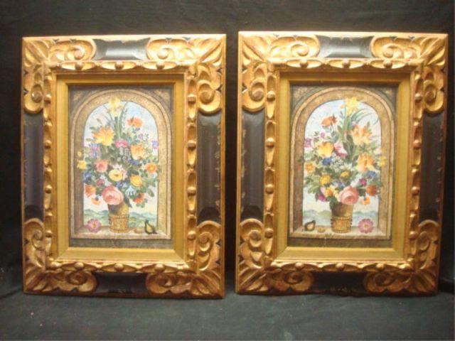 Pair of Framed Porcelain Plaques  bdb3c