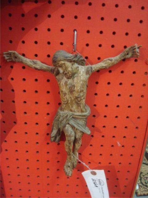 Antique Wood Crucified Christ. From