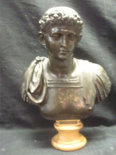 Bronze Bust on Marble Base. From