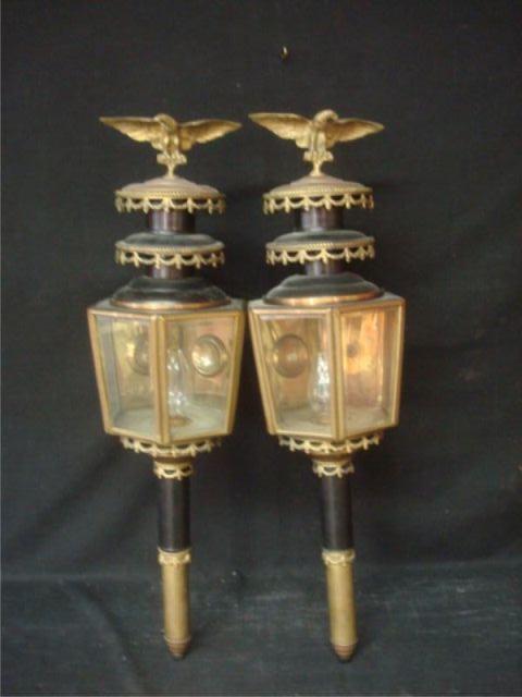 Pair of Eagle Topped Lanterns. From