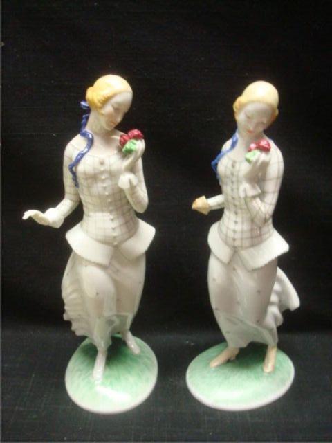 2 Vienna Deco Porcelain Figurines.