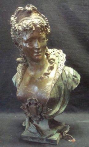 Bronze Bust of A Beauty. Signed