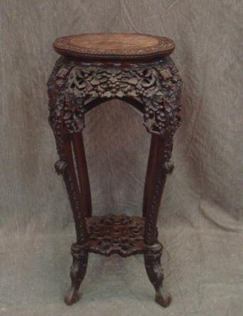 Asian Style Finely Carved Marbletop bdb58