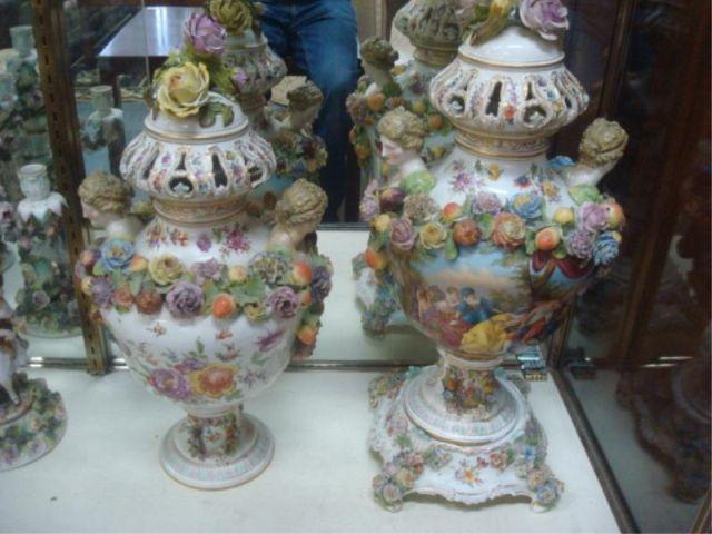 Pair of Large Porcelain Lidded