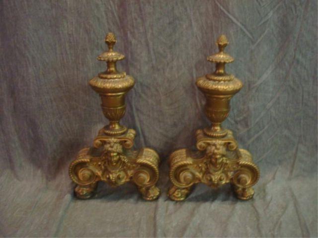 Pair of Bronze Andirons. From a