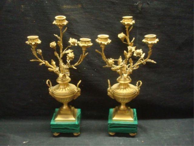 Pair of Bronze and Malachite Urn bdb6d