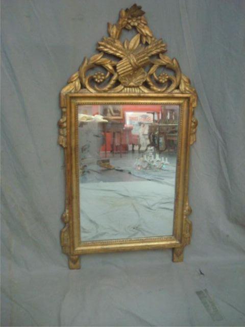 Giltwood Mirror with Arrow Crown. From