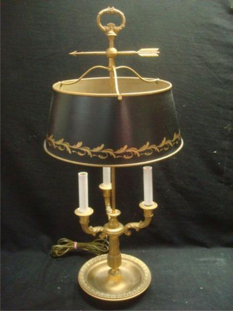 Bronze Builloitte Lamp with Tole Shade.