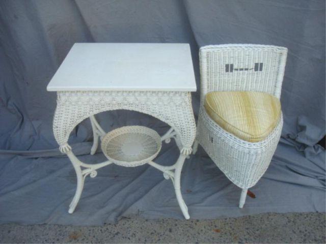 Wicker Table together with a Small