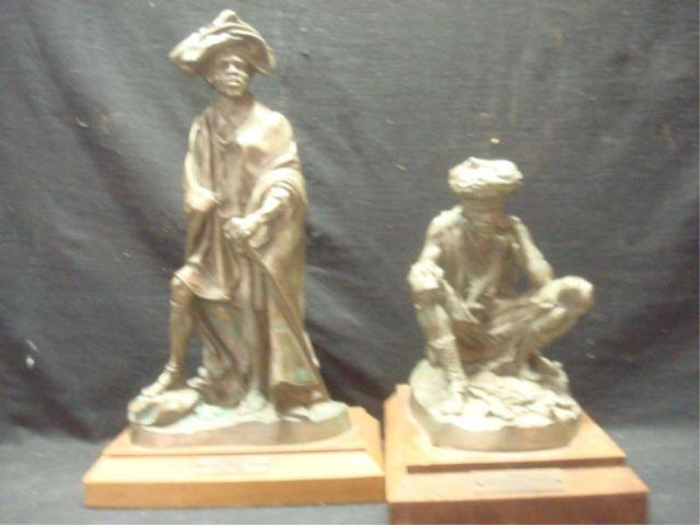 2 Signed Bronzed Sculptures of Xhosa