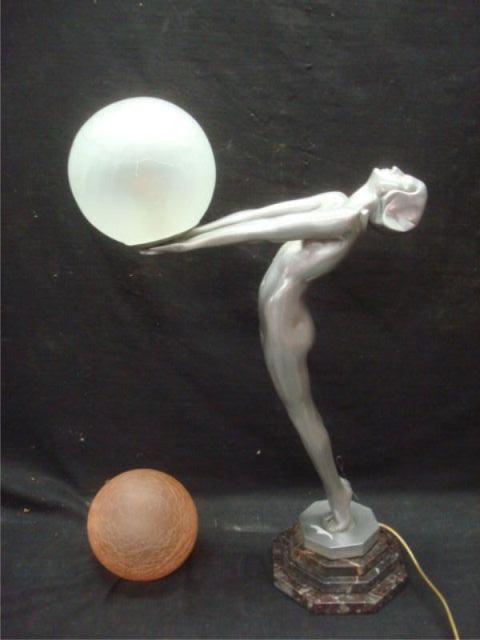 Art Deco Aluminum Figural Lamp  bdb8f