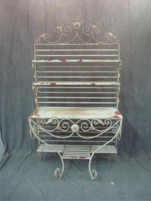 Antique French Iron Bakers Rack.