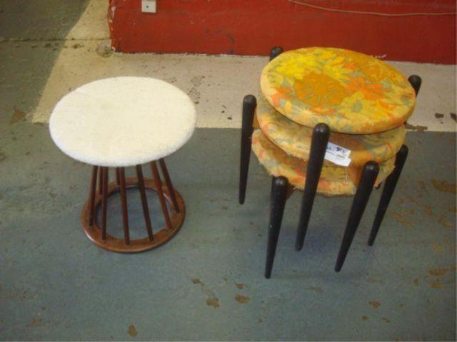 Lot of 4 Midcentury Stools As bdb9a