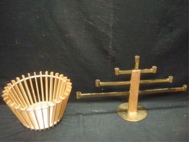 Midcentury Menorah together with a Basket.