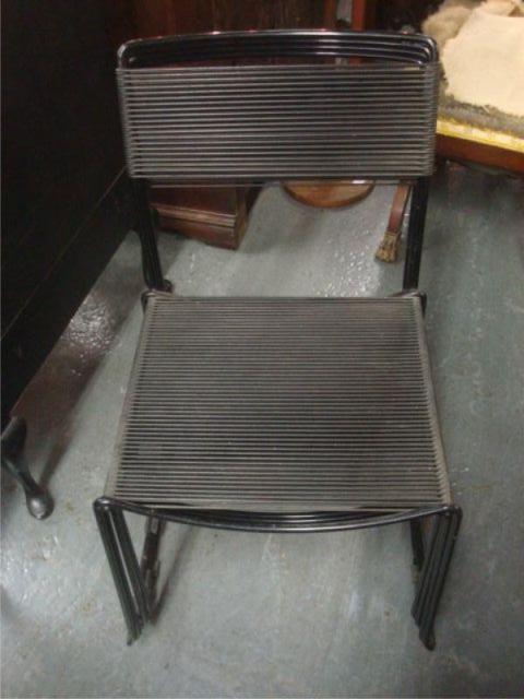 Lot of 4 Midcentury Black Chairs.