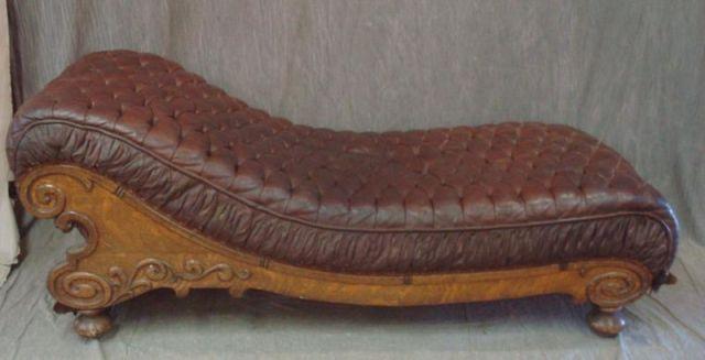 Victorian Leather Chaise. As is.