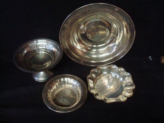 Sterling. 4 Pieces: Tazza, Bowl